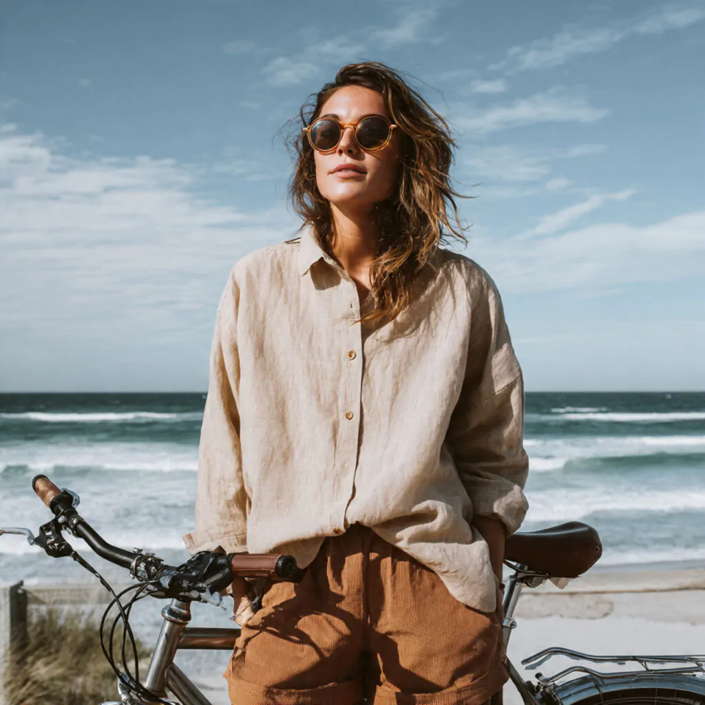 Chic Summer Outfits: 17 Polished Looks That Feel Light, Expensive, and Easy 16 a beautiful woman wearing oversized linen shirt