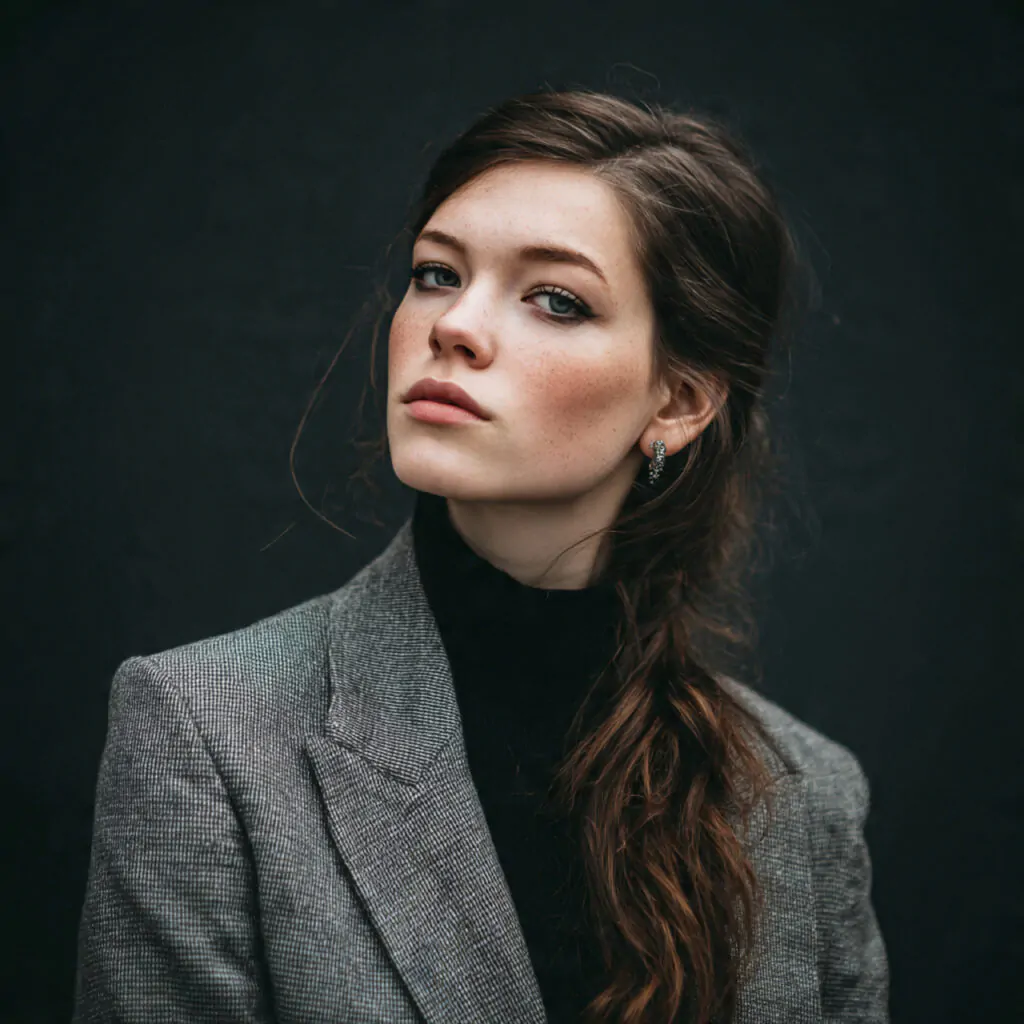 a realistic image of a woman wearing