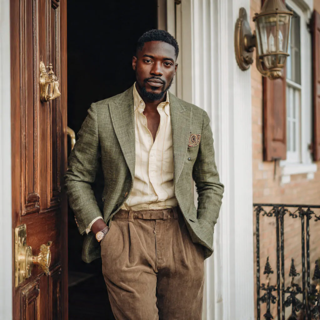 Blazer Outfits Men: 18 Modern, Wearable Looks That Always Read Sharp 12 olive blazer cream shirt brown