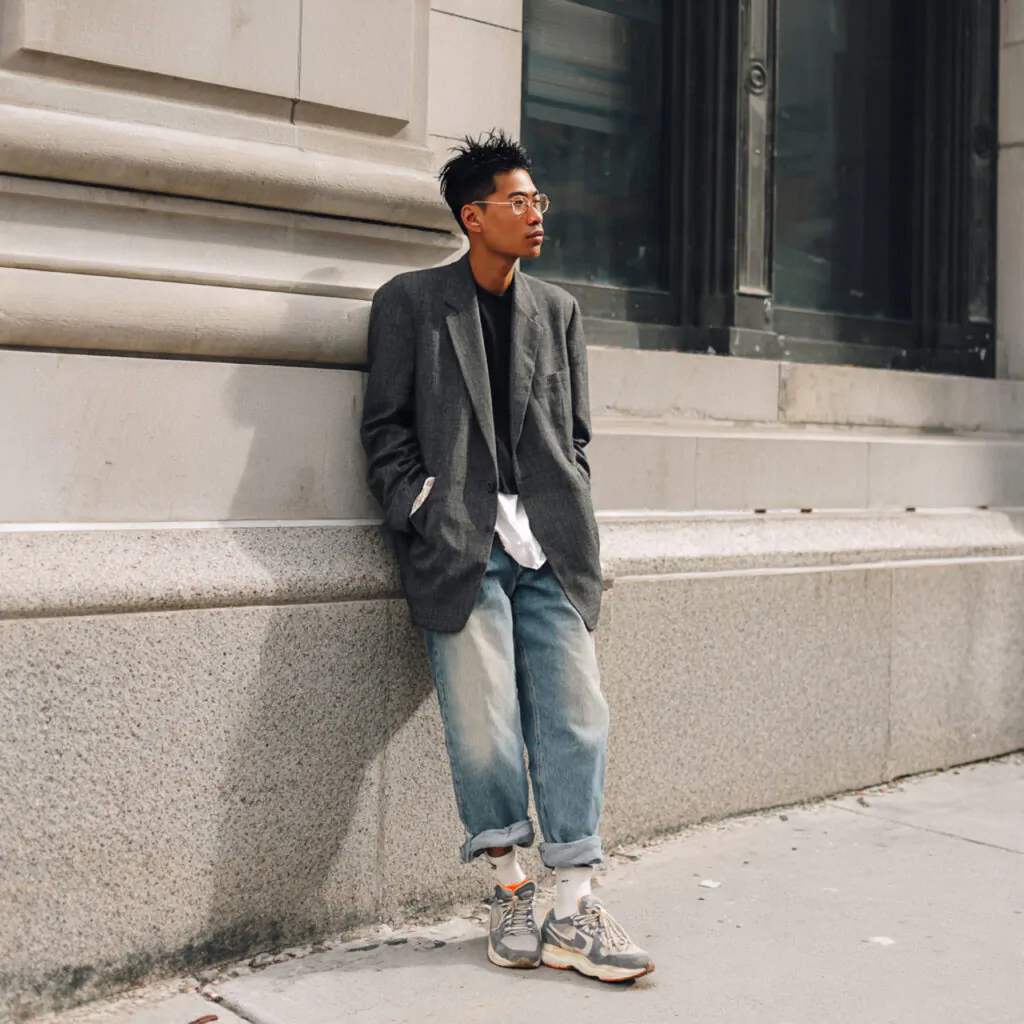 Blazer Outfits Men: 18 Modern, Wearable Looks That Always Read Sharp 9 oversized blazer straight jeans sneakers