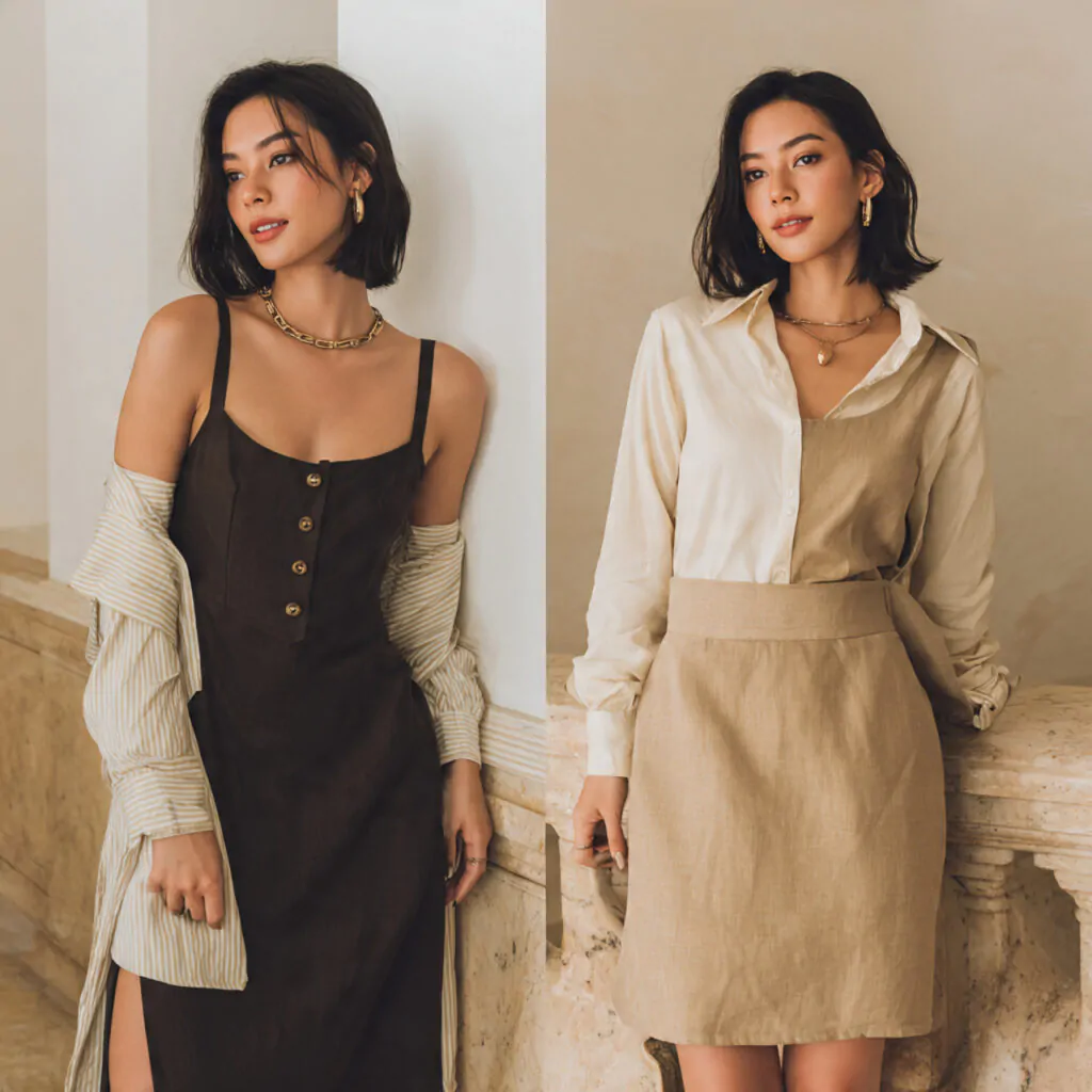 slip dress linen shirt layer easy