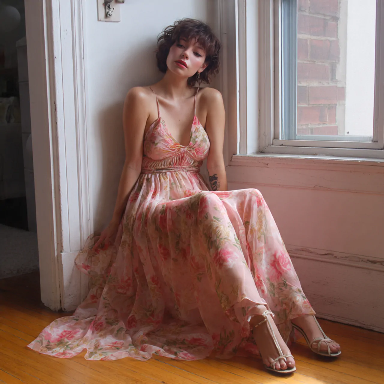 airy floral chiffon