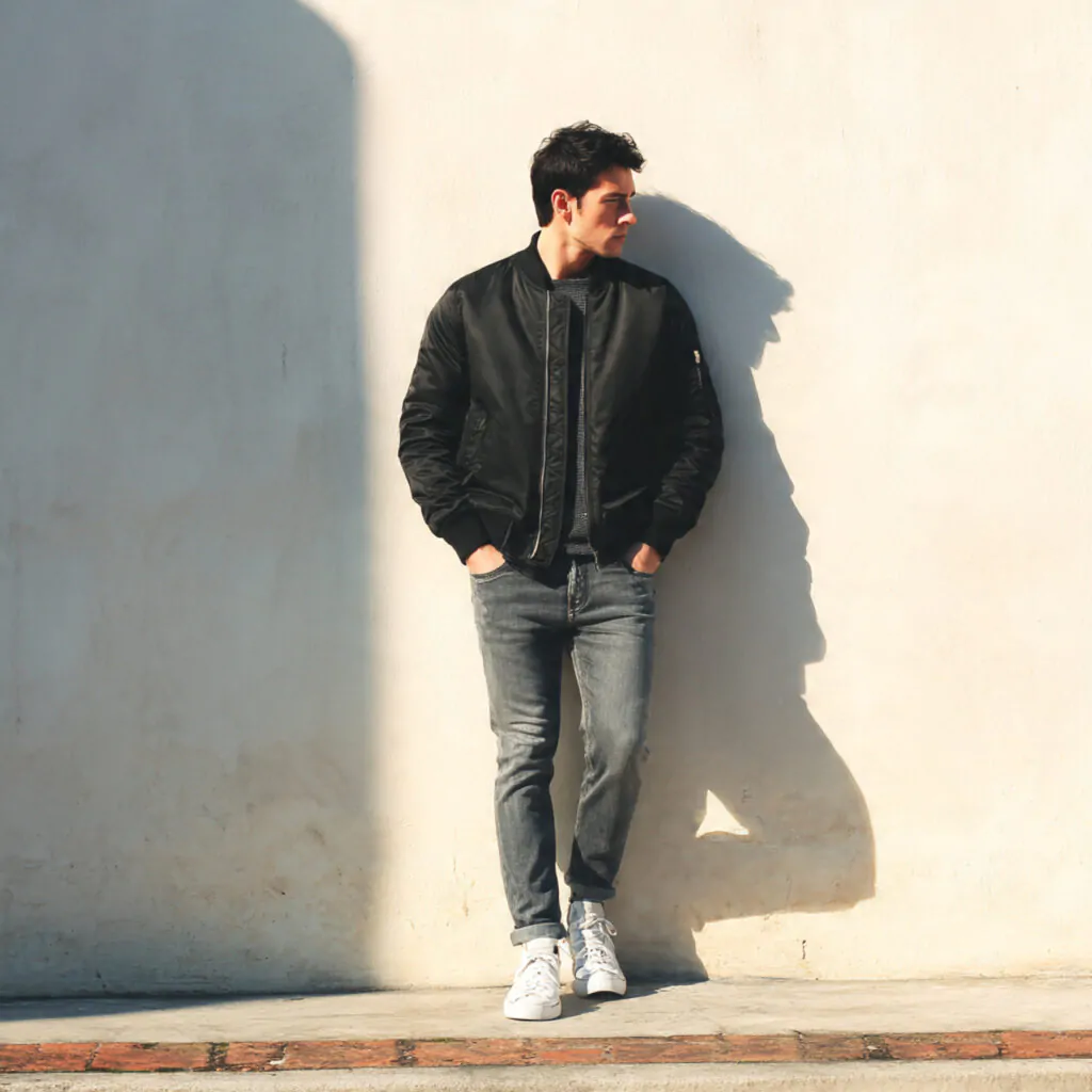 bomber jacket slim jeans 1