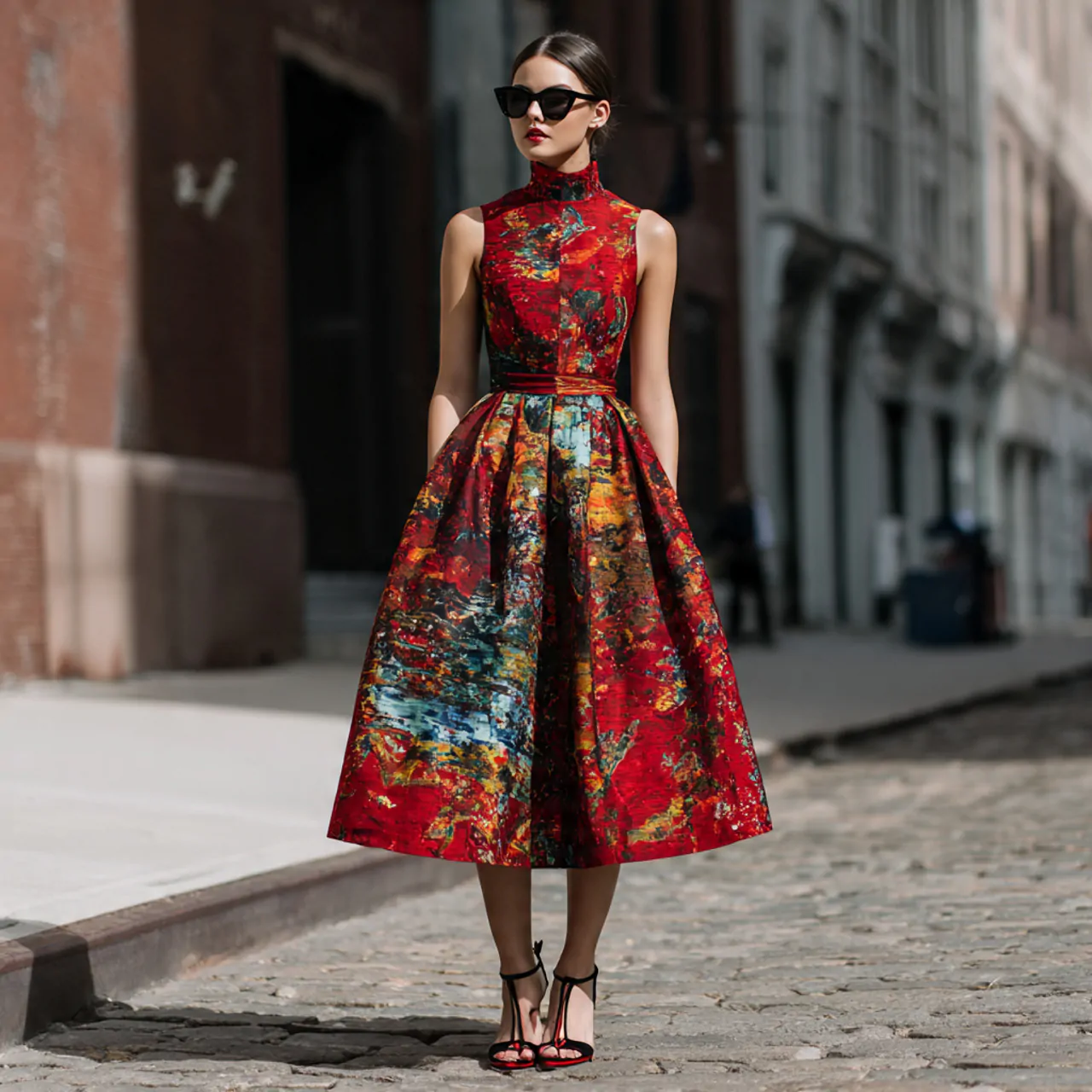 tea length a line with defined waist with street s