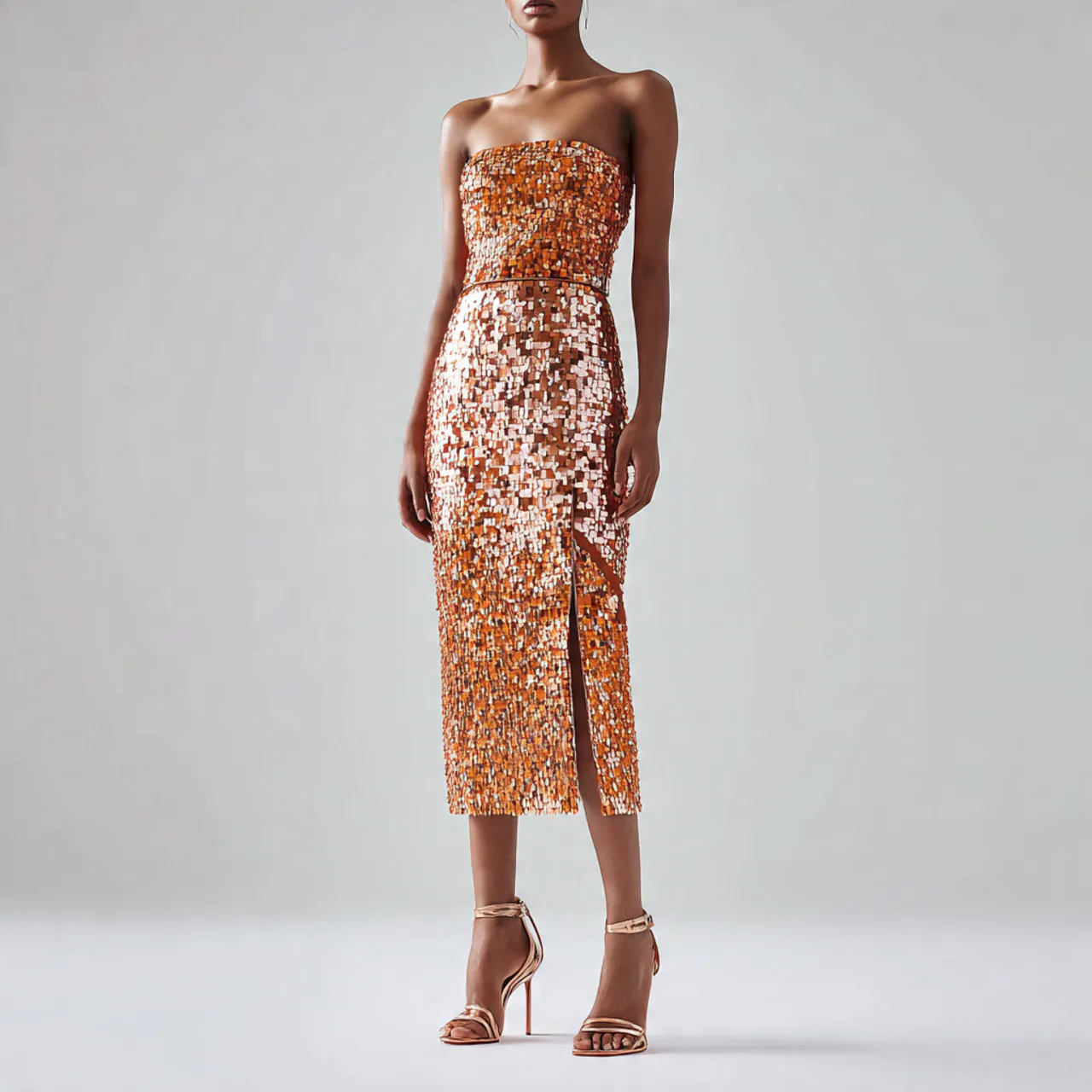 tonal sequin midi with matte balance