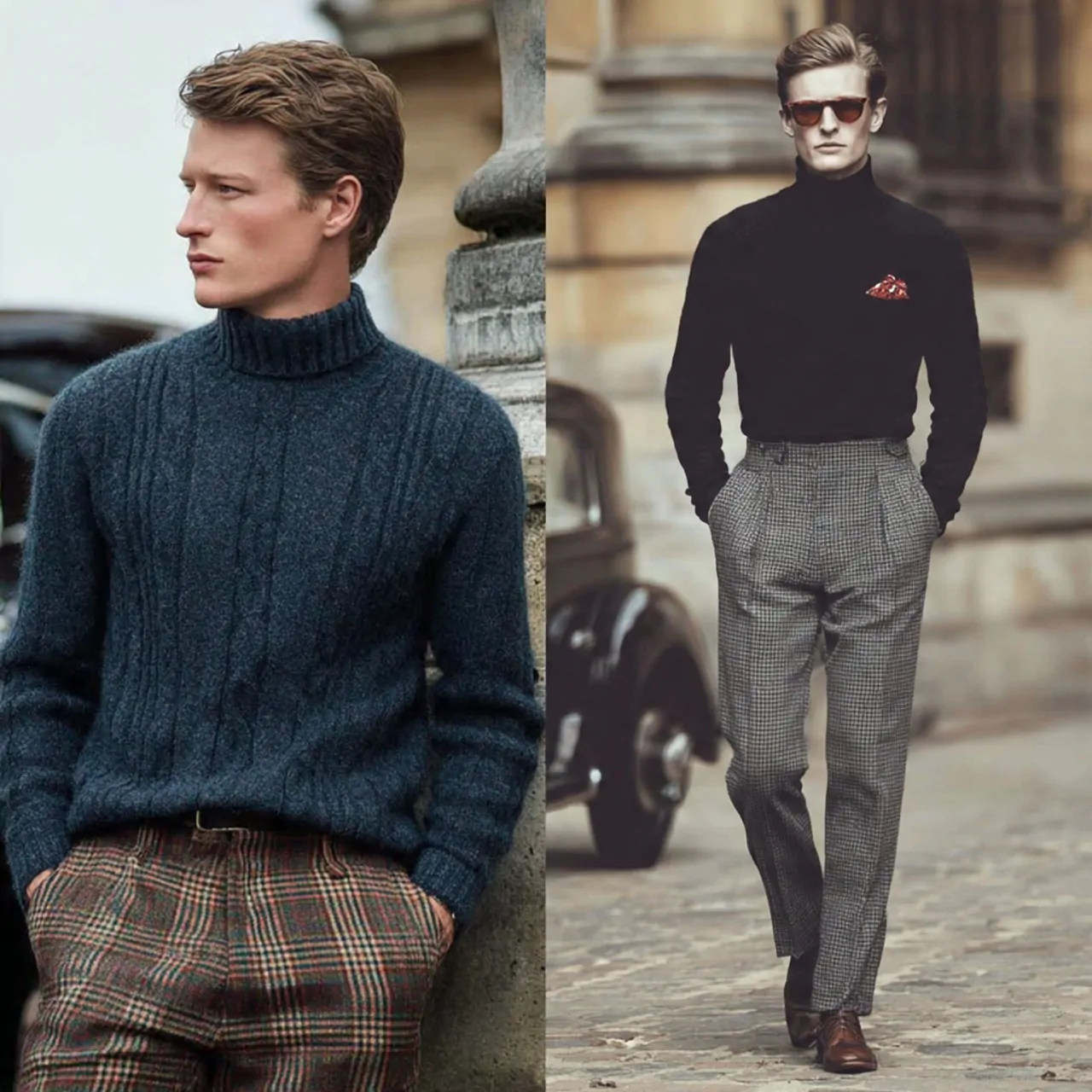 create a real man image wearing shetland sweater w