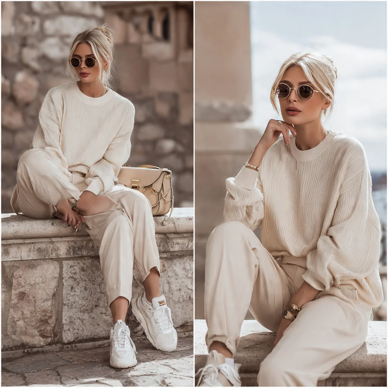 16 Chic Comfy Casual Summer Outfits That Are Easy to Wear 16 monochrome neutral look with soft trouserscomfy ca