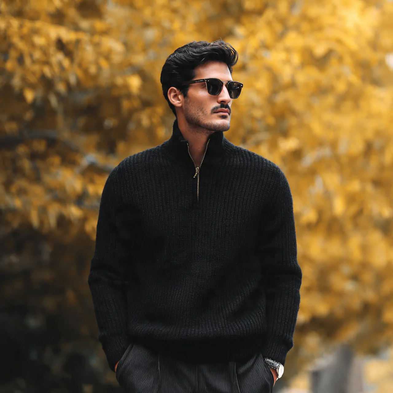 Thanksgiving Outfit Men: 17 Polished Looks for a Stylish Holiday 7 thanksgiving outfit men in black mock neck with co