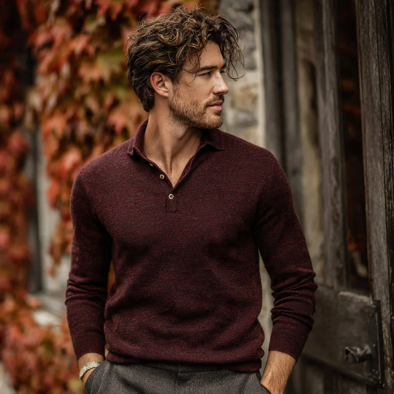 Thanksgiving Outfit Men: 17 Polished Looks for a Stylish Holiday 3 thanksgiving outfit men in burgundy knit polothank