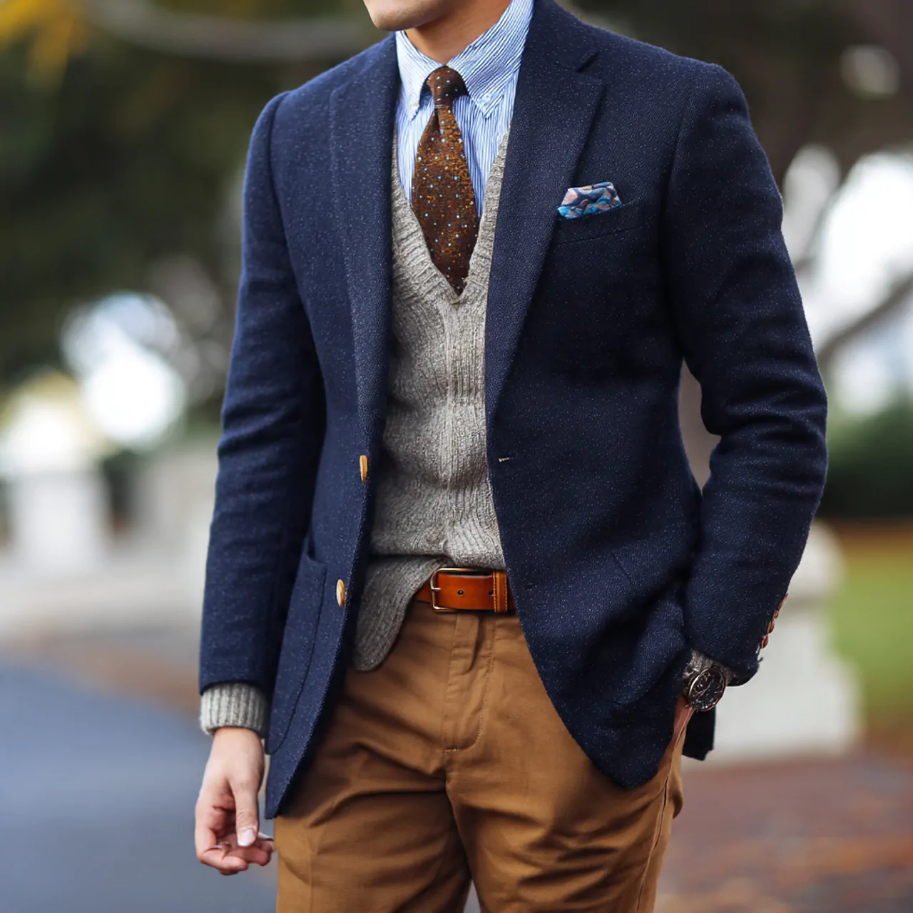 Thanksgiving Outfit Men: 17 Polished Looks for a Stylish Holiday 5 thanksgiving outfit men in navy blazer layersthank 1